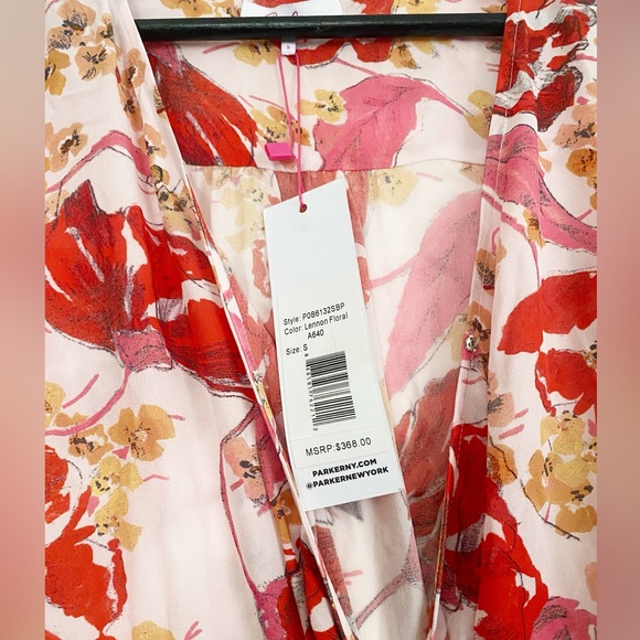 NWT Parker Pink & Red Printed Floral Mini Dress - Picture 7 of 8